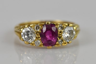 Lot 2277 - A Victorian yellow metal seven stone dress...