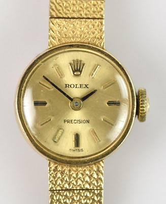 Lot 486 - ROLEX; a lady's 9ct gold cased Precision...