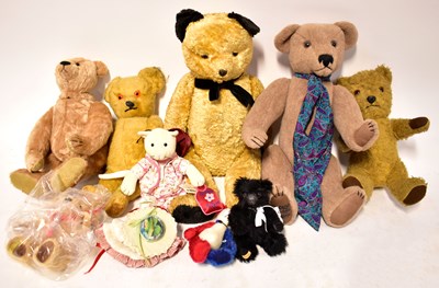 Lot 595 - Eight teddy bears, including two Merrythought...