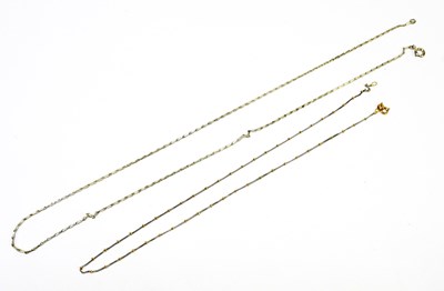 Lot 1332 - An 18ct yellow and white gold fine link chain,...