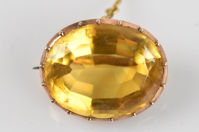 Lot 1340 - A late Victorian yellow metal mounted citrine...