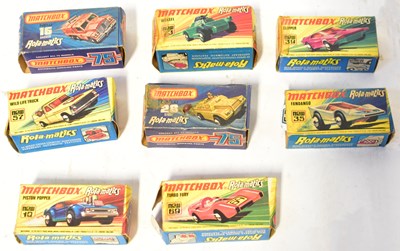 Lot 475 - MATCHBOX; eight boxed 'New Rola-Matics'...