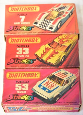 Lot 484 - MATCHBOX; three boxed 'New Streakers' vehicles,...