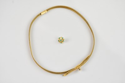Lot 2033 - A 9ct yellow gold necklace, with openwork...