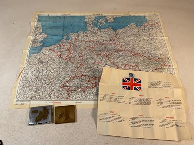Lot 138 - A pilot's silk map of Germany and Berlin, 67 x...