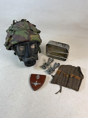 Lot 143 - A Parachute Regiment helmet and respirator and...