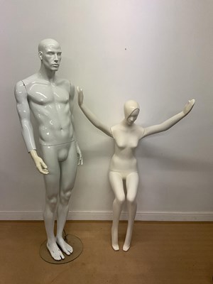 Lot 15 - A pair of shop front mannequins, comprising a...