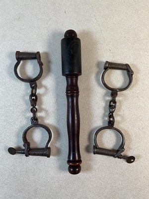 Lot 63 - A 1856 VR police truncheon, and two sets of...