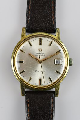 Lot 523 - OMEGA; a gentleman's automatic gold plated...