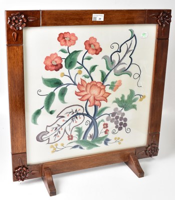 Lot 20 - A Victorian-style needlework glazed fire...