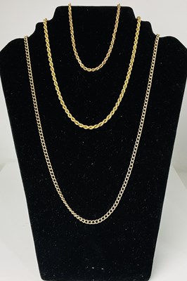 Lot 657 - An 18ct yellow gold rope twist chain, length...