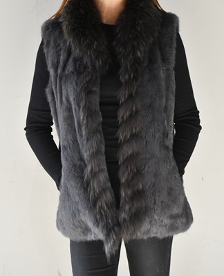 Lot 330 - SOLIDER; a grey rabbit fur gilet, lined in...