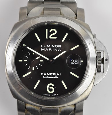 Lot 456 - PANERAI; a gentleman's stainless steel Luminor...