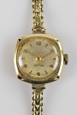 Lot 498 - VERTEX; a lady's 9ct gold cased wristwatch,...