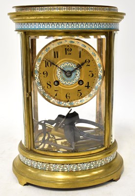 Lot 118 - JAPY FRERES CIE; a French brass and champlevé...