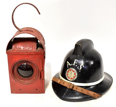 Lot 767 - A Cheshire County Fire Brigade helmet together...