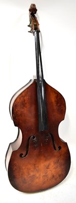 Lot 1017 - A vintage double bass, lacking bridge, with...
