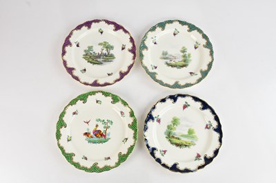 Lot 1204 - ROYAL WORCESTER; four decorative hand painted...