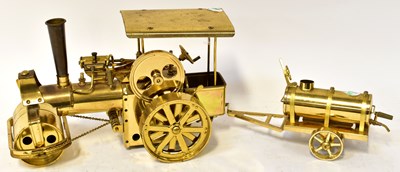 Lot 623 - A brass model table-top steam engine and...