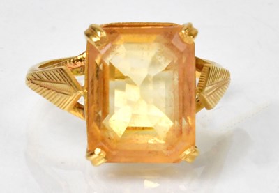 Lot 1129 - A 22ct gold cocktail ring set with citrine in...