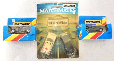 Lot 493 - Three Matchbox diecast model Citroën vehicles,...