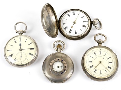 Lot 1343 - A Victorian silver key wind pocket watch, the...