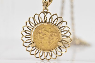 Lot 2014 - An Edward VII half sovereign, 1909, set in a...