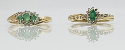 Lot 718 - Two 9ct yellow gold dress rings, sizes Q 1/2...