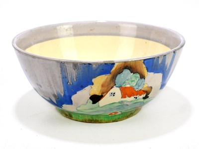 Lot 203 - CLARICE CLIFF; a circular footed bowl...