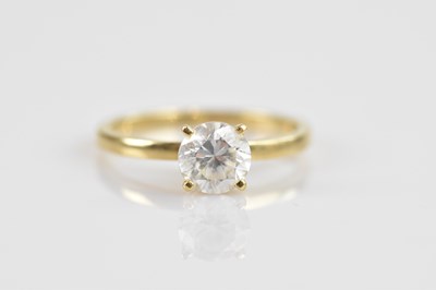 Lot 2547 - A 9ct yellow gold QVC solitaire dress ring,...