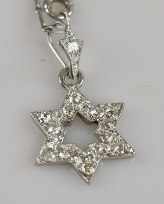 Lot 2116 - A white metal Star of David diamond set...