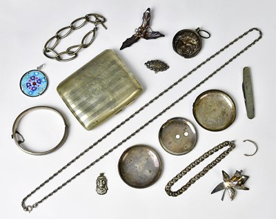 Lot 1338 - A group of silver and white metal jewellery,...