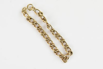 Lot 1121 - A 9ct yellow gold heavy gauge hoop bracelet...