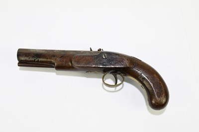 Lot 2540 - A 19th century flintlock pistol with brass...