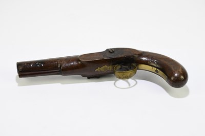 Lot 2540 - A 19th century flintlock pistol with brass...