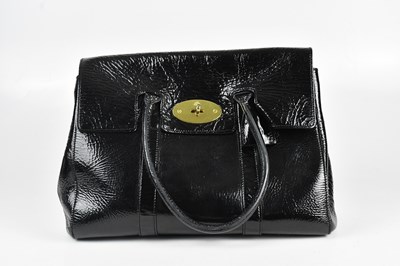 Lot 173 - MULBERRY; a black patent leather Bayswater...