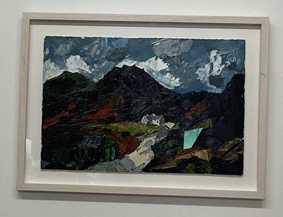 Lot 504 - DANIEL NICHOLS; acrylic, mountainous cottage...