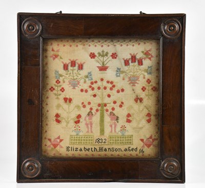 Lot 45 - A George IV needlework sampler, worked by...