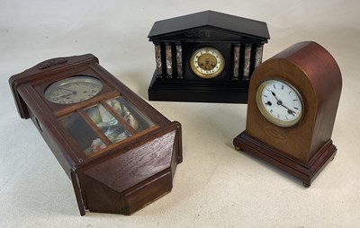 Lot 830 - A collection of three clocks comprising a...