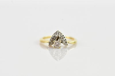 Lot 645 - A yellow metal and diamond solitaire ring, set...