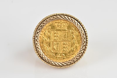 Lot 2256 - A 9ct gold ring set with a Victorian sovereign,...