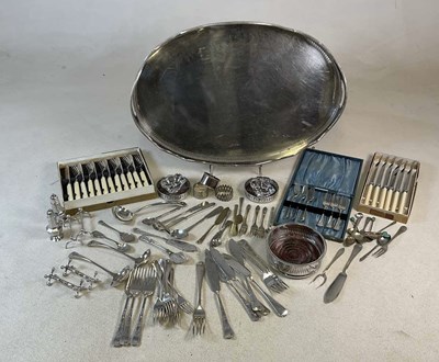 Lot 565 - A quantity of plated ware, to include tray,...