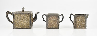 Lot 91 - WANG HING; a three piece Chinese export tea...