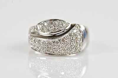 Lot 2346 - A white metal diamond set cluster ring with...