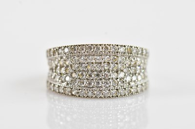 Lot 649 - A white metal diamond set ring, set with six...
