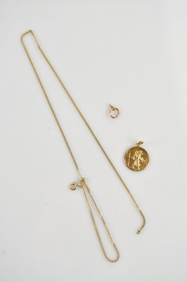 Lot 607 - A 9ct gold fine link chain, weight 2.3g, with...