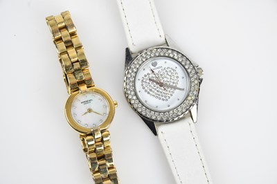 Lot 388 - RAYMOND WEIL; a gold tone round face quartz...