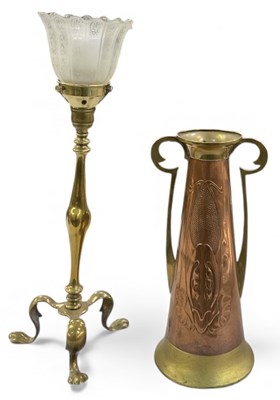 Lot 164 - An early 20th century Art Nouveau brass tripod...