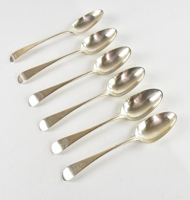 Lot 142 - Six George III hallmarked silver Old English...