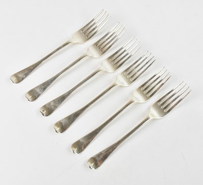 Lot 156 - A harlequin set of six 19th century hallmarked...